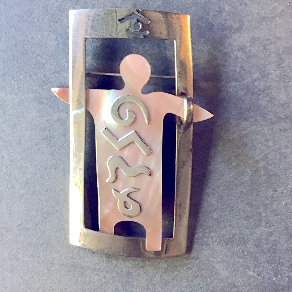 Sterling Silver and Mother-of-Pearl Brooch